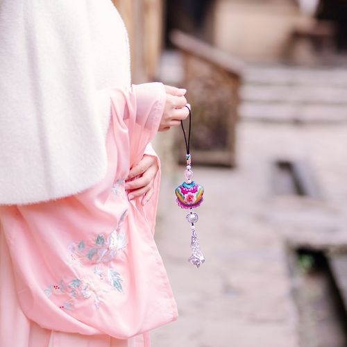 酉州苗绣手摇绣新年刺绣挂件春节装饰汽车挂饰古风汉服腰挂