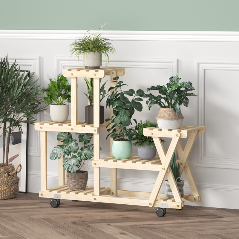 阳台实木落地式花架子室内客厅多层省空间兰花绿萝植物花盆多肉架