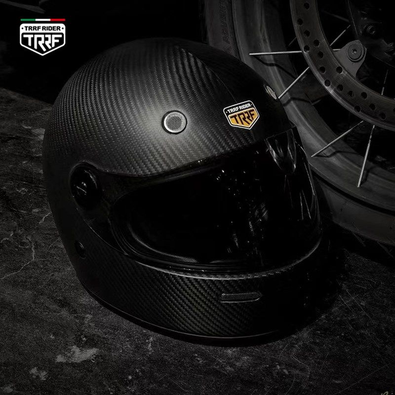 意大利TRRF复古头盔碳纤维超轻机车摩托车全盔男女3c巡航四季通用