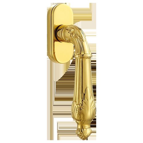 铠铜威高端窗户把手黄铜锻造外平内外推窗执手