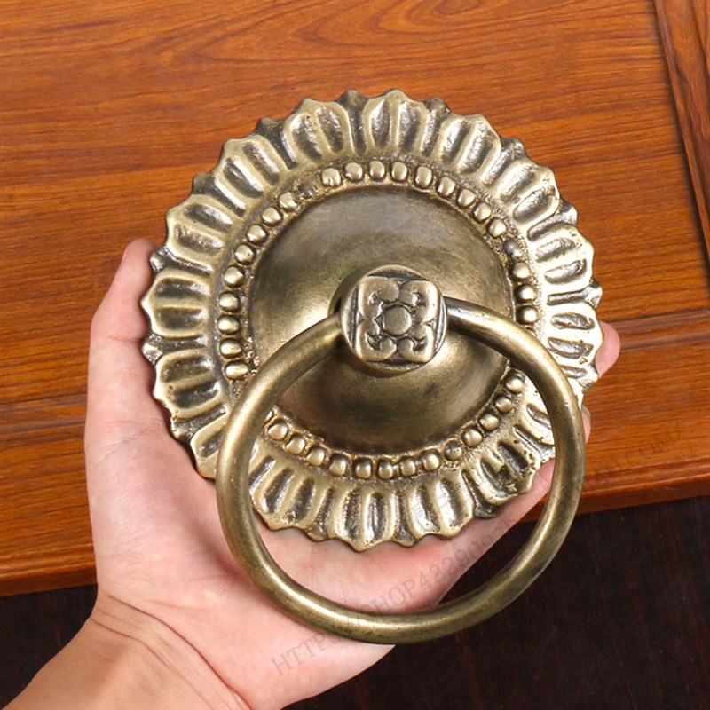 中式仿古典装饰门环对大门黄铜拉手复古老式四合院民宿木门把手