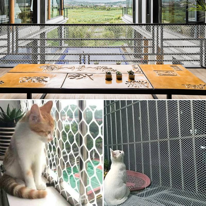 阳台晒物网窗台护栏防漏网板网格花架洞洞板不锈钢窗台护栏塑料平