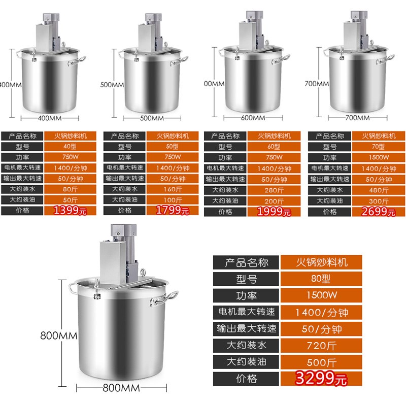 炒料机商用小型全自动搅拌翻炒熬酱料火锅料辣椒酱豆瓣酱凉糕凉虾