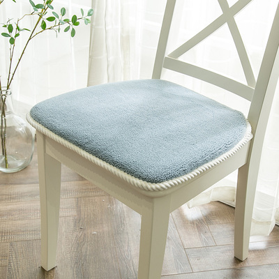 日系羊羔绒坐垫秋冬季椅子垫加厚马蹄形餐椅垫拆洗家用座垫