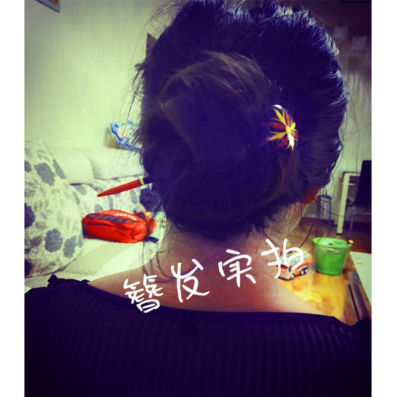 凉山彝族漆器发簪实木民族特色风格小勺子发簪饰品红黄黑1支