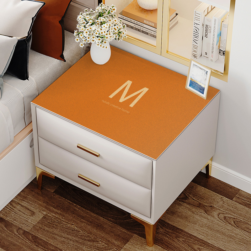 pc皮革床头柜垫子 防水防烫防油免洗桌布防尘罩现代盖布巾