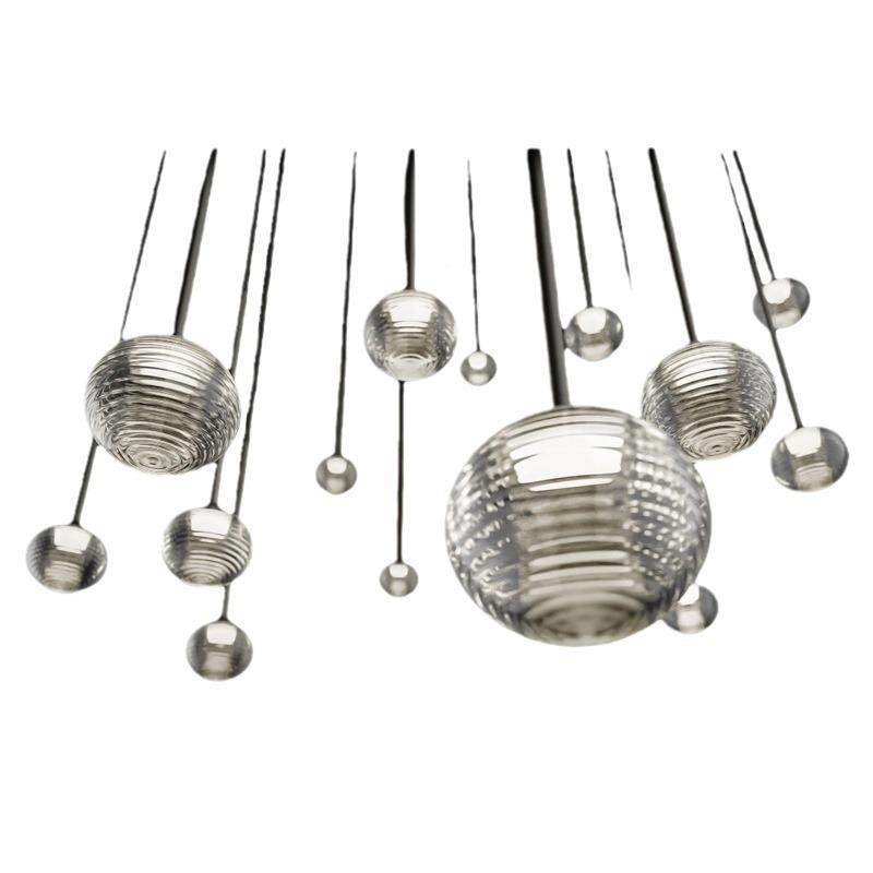 墅螺纹玻璃球客餐厅灯设计师宴会厅艺术吧台厅个性酒店造型别吊灯,家装灯饰光源,智能吊灯,淘宝优惠券,粉丝福利购,淘宝优惠卷