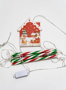 2圣诞节日装灯圣诞KMT老人梯灯圣4诞树窗户墙爬壁装饰梯子饰灯批