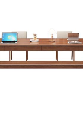 工实木客厅大阅长书桌桌作台家用52236带抽屉去客厅化书办公读桌