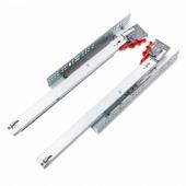 橱柜柜静音抽屉滑轨冷钢侧装 可调轧节三节导衣滑道滚珠89654导轨