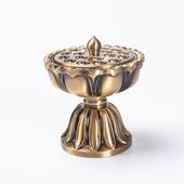 宝莲灯禅意莲炉花铜纯铜香篆家用仿古檀NIT香香新中式 香盘薰炉摆