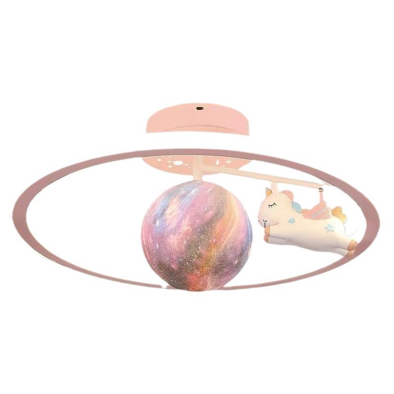 儿童女孩护眼LED灯现代简约卡通创意独角兽星球卧室灯房间吸顶灯