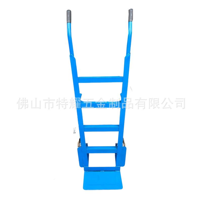 仓蓝色角铁仓库简车大轮手推车撑带扶手推车支管便携老虎车库车