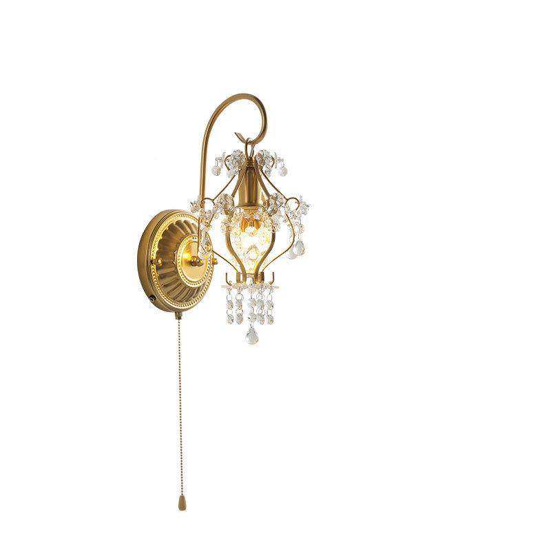 免布线充电壁法式廊水晶客壁厅卧349室灯床头镜前灯美式走过道灯,家装灯饰光源,壁灯,淘宝优惠券,粉丝福利购,淘宝优惠卷