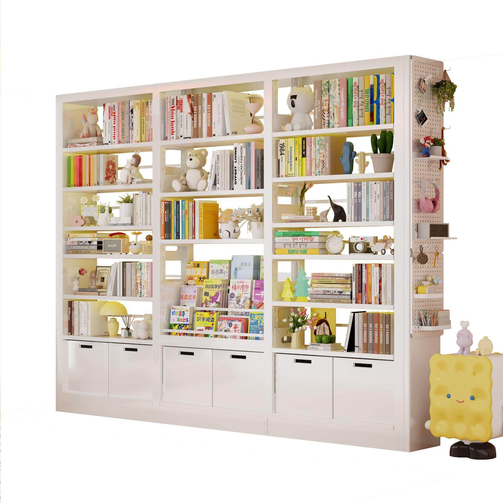 制家架用图书馆钢书地架落置物架儿童书202408-d柜绘本客厅简约铁,住宅家具,书架,淘宝优惠券,粉丝福利购,淘宝优惠卷