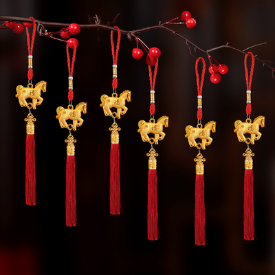 2026马年装饰挂件新年立体挂饰春节绿植盆栽挂牌过年场景布置吊坠