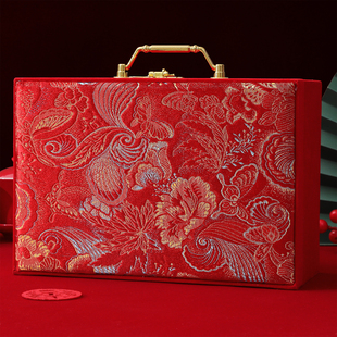 结婚彩礼钱盒子提亲嫁妆订婚陪嫁礼金箱10万20万现金三金聘金聘礼