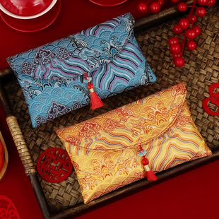 2026马年国潮红包新年压岁钱包大红包利是封万元布艺红包袋高档