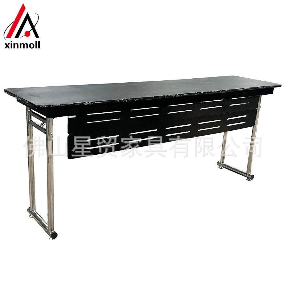 厂家酒店会议桌带挡板培训桌宴会长条桌不锈钢折叠桌子餐桌