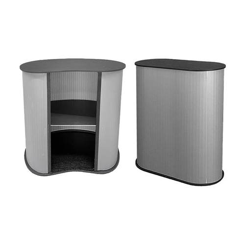 上海工厂中空板促销台便携式折叠弧形直型塑料展会房产接待台展台