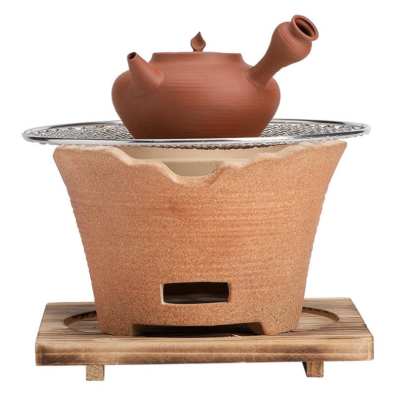 炭火围炉煮茶器粗陶可干烧陶壶砂铫壶炭烧炉酒精炉炭炉整套泡茶器
