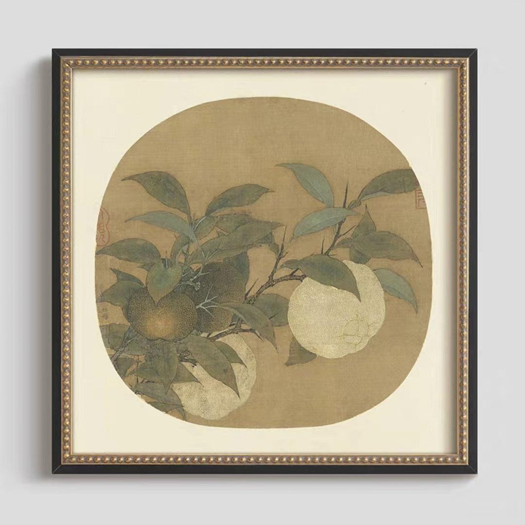 《玉簪》法式中国风客厅装饰画新中式复古挂画卧室书房走廊花鸟画