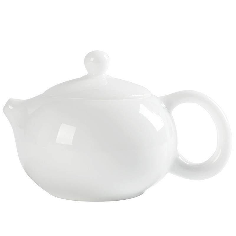 冰种玉瓷西施壶凤鸣壶陶瓷功夫茶具羊脂玉白瓷茶壶单壶球型过滤孔