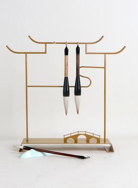 新中式摆件禅意高端客厅酒柜玄关毛笔架样板间创意家居软装工艺品