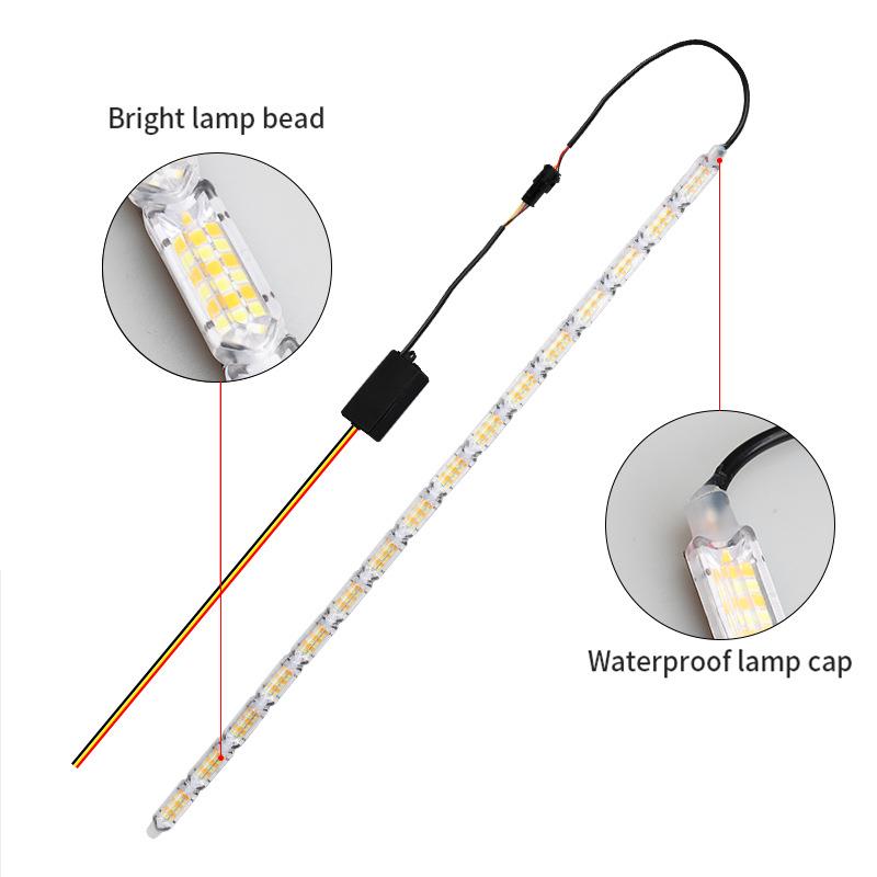 汽车led日行灯泪眼导光条流水跑马转向灯日间行车灯貨車改裝灯24V图片