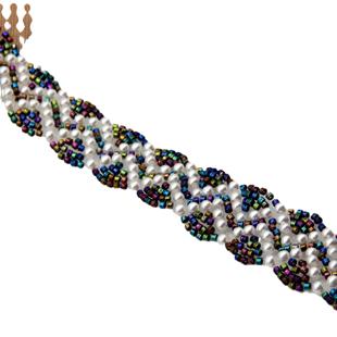 现货玻璃珠钉珠蕾丝花边米珠珠绣织带配饰饰品配件服装辅料