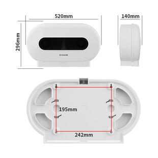 峰洁卫生间双卷纸巾盒公共厕所壁挂式免打孔大卷纸架纸盒卫浴防水