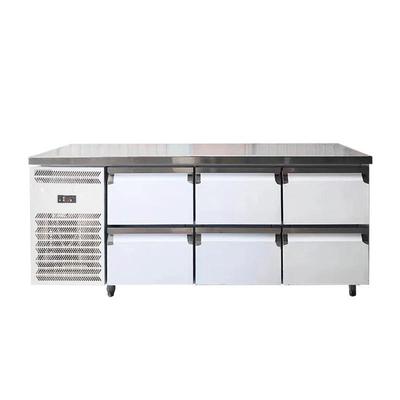 六门抽屉柜风冷厨房冰柜商用冷冻柜卧式全铜制冷大容量冷藏工作台