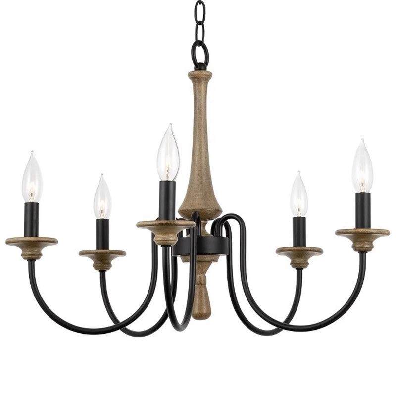 复古木艺蜡烛吊灯别墅法式中古餐厅客厅灯具胡桃木色复古风,家装灯饰光源,智能吊灯,淘宝优惠券,粉丝福利购,淘宝优惠卷