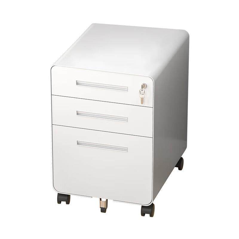 钢制办公室桌下带锁活动柜三抽移动工位收纳柜床头矮柜圆弧抽屉柜,商业/办公家具,办公储物柜,淘宝优惠券,粉丝福利购,淘宝优惠卷