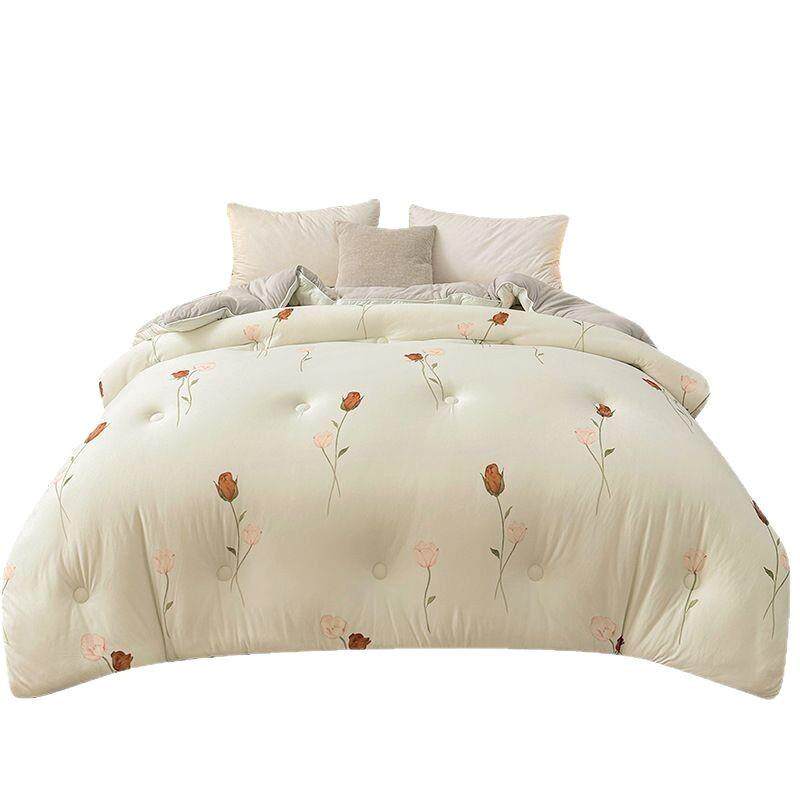 针织棉面料大豆被学生宿舍加厚保暖大豆被单双人秋冬被子被芯