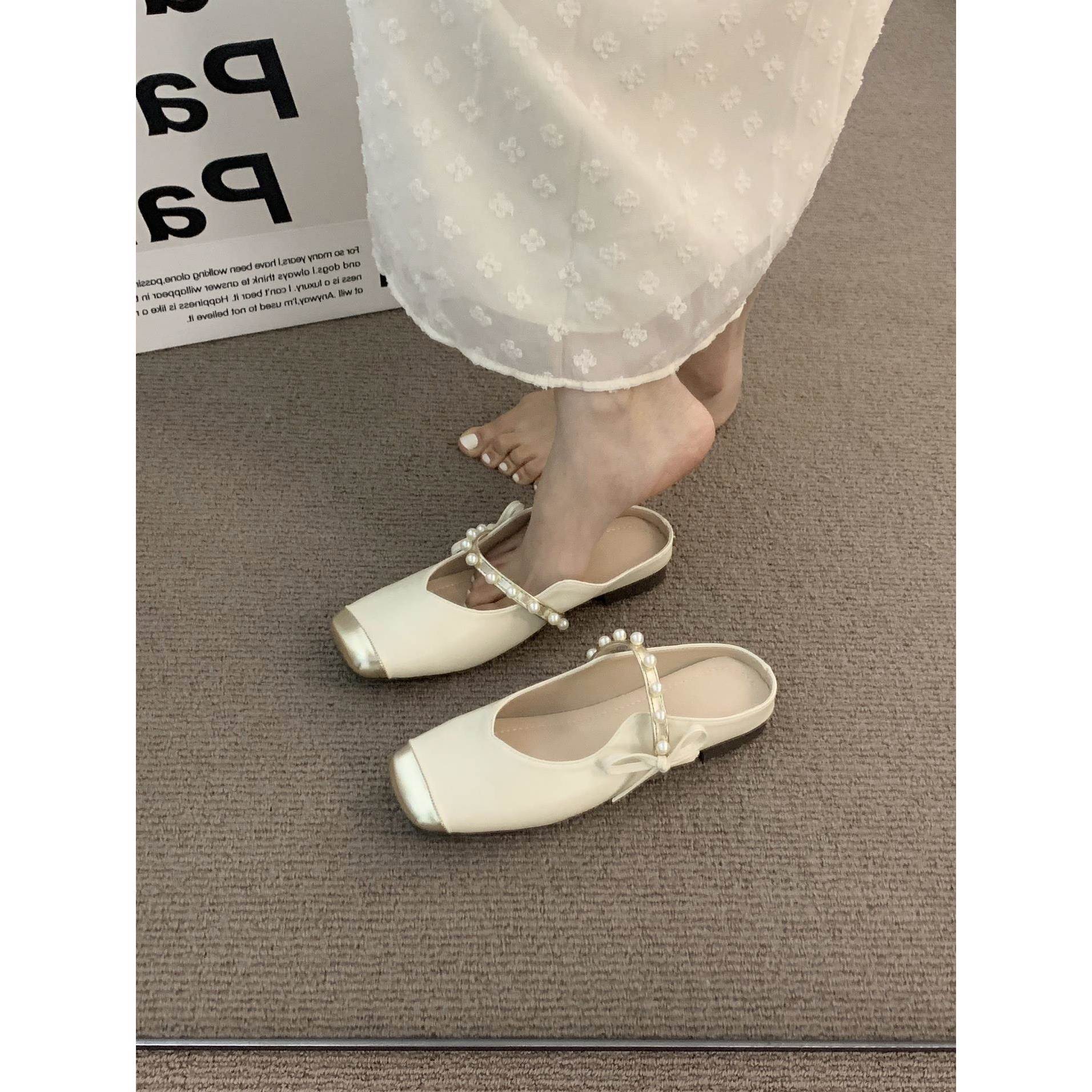 小丸子 法式气质包头凉鞋女2024夏季新款韩版配裙子玛丽珍半拖鞋