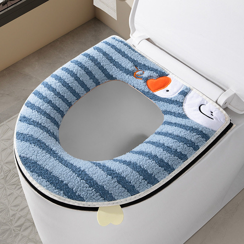 马桶坐垫四季通用坐便套垫圈子家用冬季加厚座圈款防水拉链款可爱