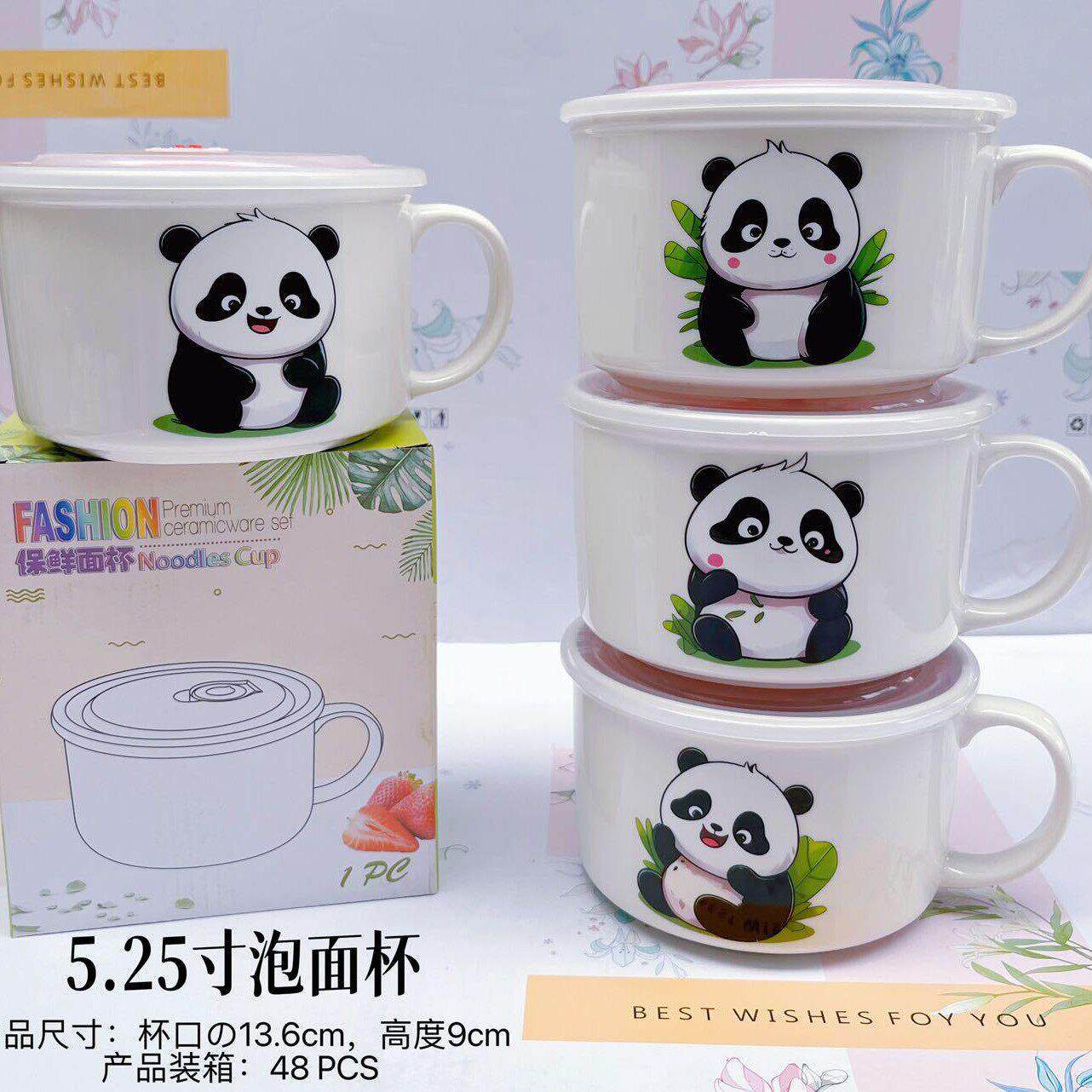 装汤容器外带可微波炉可进的杯子陶瓷泡面饭碗碗带盖带手柄保鲜盒