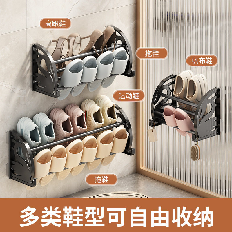 免打孔挂在粘在防盗门后放背后贴在门上的鞋架挂式免钉鞋柜家用实