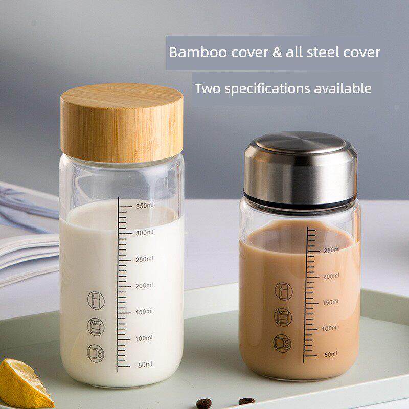 早餐牛奶杯燕麦杯便携式学生耐高温早餐酸奶杯玻璃杯水杯