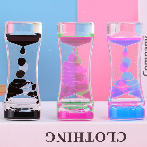 油性沙漏礼物沙漏水滴水漏玩具礼品摆件漏斗创意倒流液体水