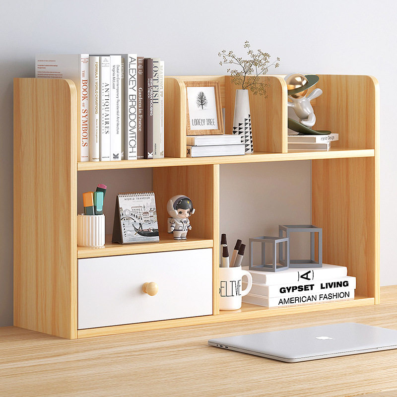 实木桌面书架书桌桌上书柜置物架飘窗多层办公桌收纳柜小上的窗台