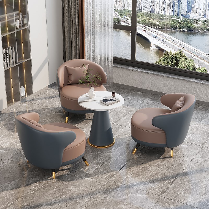 小户型阳台休闲棋牌室售楼处酒吧酒店美容院商务R接待轻奢沙发桌