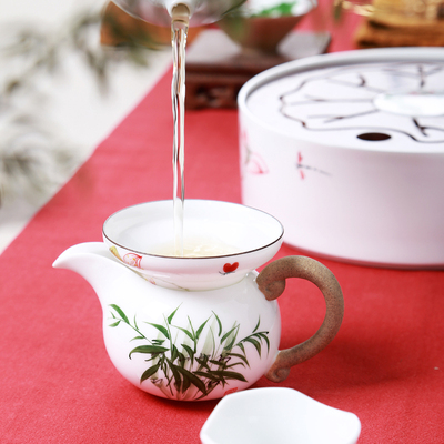 陶瓷公道杯大号茶海分茶器手绘青花瓷功夫茶具P配件玻璃公平杯匀