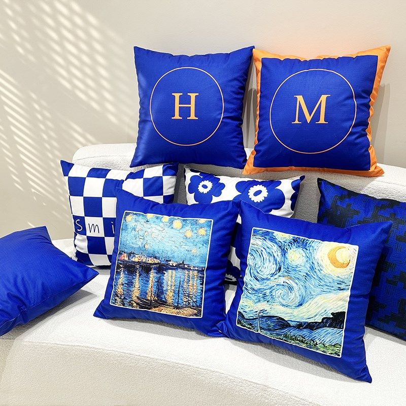 克莱因蓝星d空沙发抱枕床头客厅办公室靠垫轻奢靠背软包枕套不含,居家布艺,靠垫/抱枕,淘宝优惠券,粉丝福利购,淘宝优惠卷