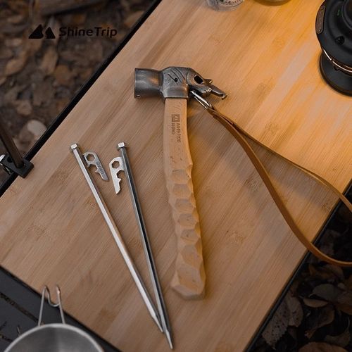 山趣户外露营锤不锈钢铜芯锤头工具野H营帐篷起钉地钉便携配件榔