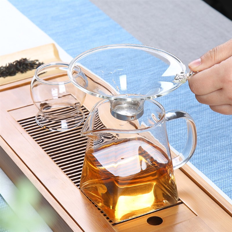 耐高温玻璃大号茶漏m 透明茶滤网茶叶滤网过滤器功夫茶具配件套装
