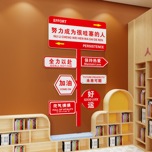 初中小学教室f励志标语墙贴画中高考开学黑板报文化墙布置班级装