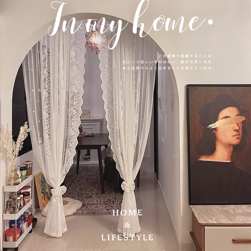 韩式白色蕾丝窗帘窗n纱帘田园美式半帘短帘门帘隔断免打孔安装送