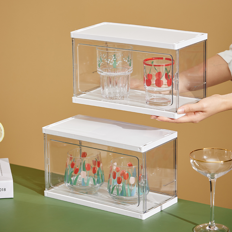 桌面防尘杯子茶具收纳盒马克杯咖啡杯水杯整O理盒亚克力置物架杯